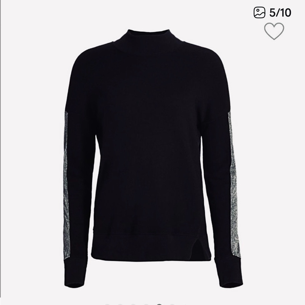 n:PHILANTHROPY Black Sweatshirt with Silver Sleeve Accents